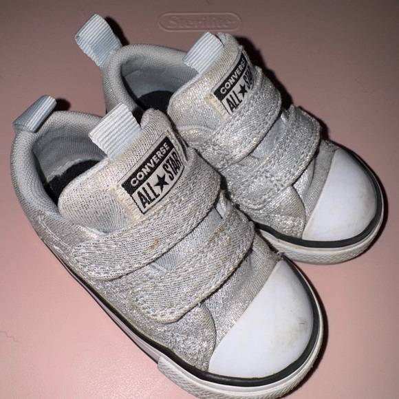 Converse Other - Converse Kids' Silver All Star Sneakers